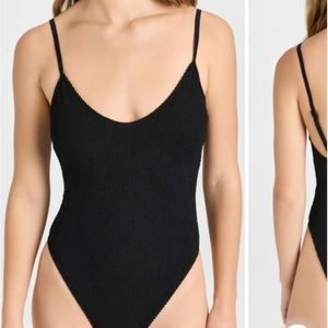 Good American always fits one piece swim suit in ivory